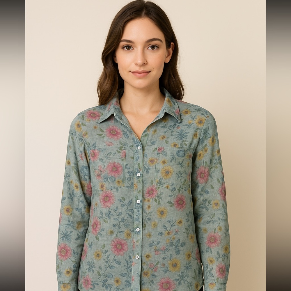 Floral Button-Up Women's Top